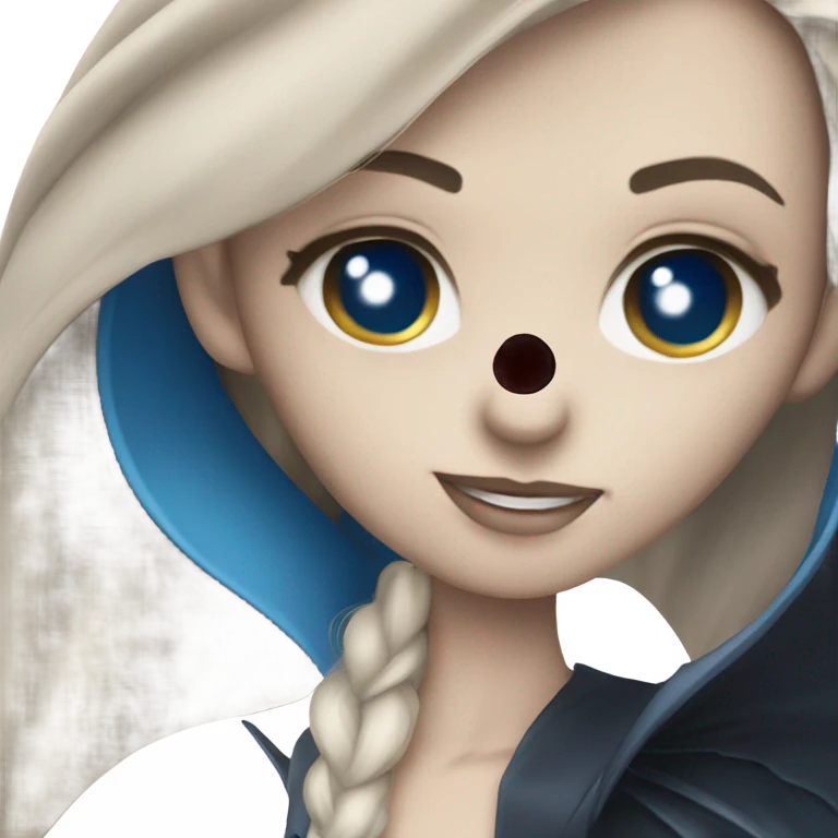 Brunette vampire with blue eyes  emoji