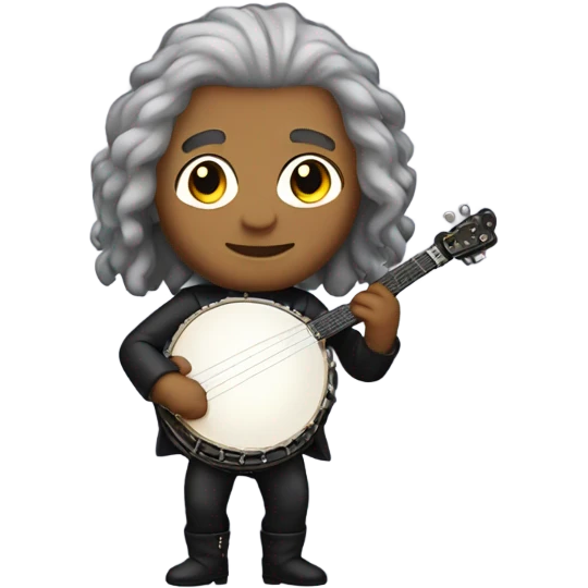 Bach chibi standing Banjo  emoji