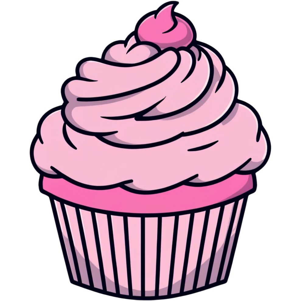 cupcake with pink icing emoji