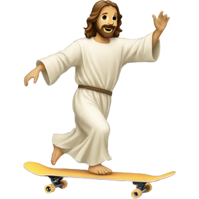 Jesus skateboarding emoji
