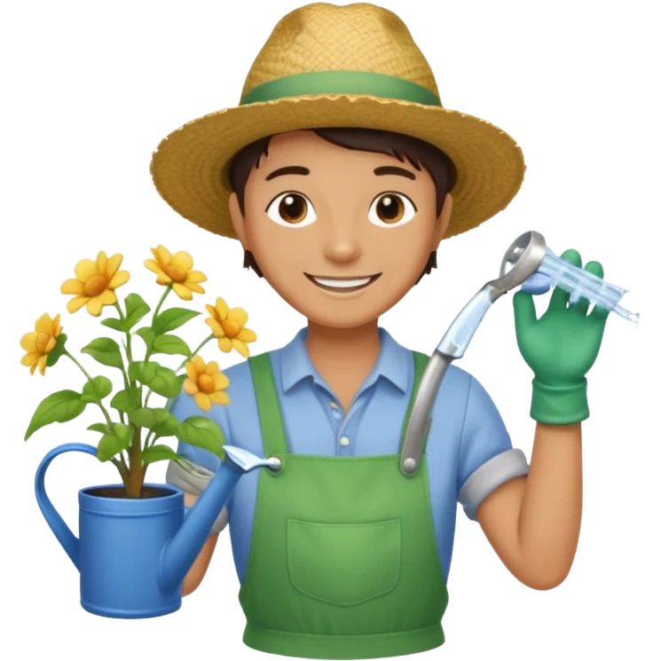 gardener holding watering pot emoji