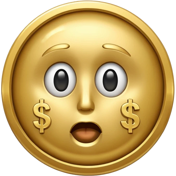 a dollar sign with a surprised face emoji