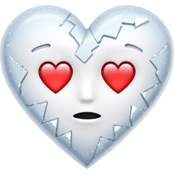 coração partido glitter branco emoji