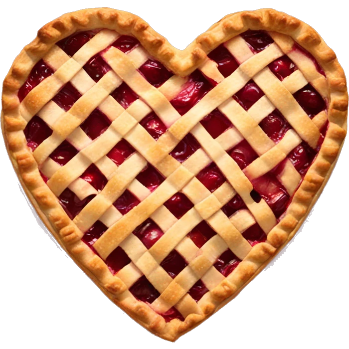 Heart-shaped cherry pie  emoji