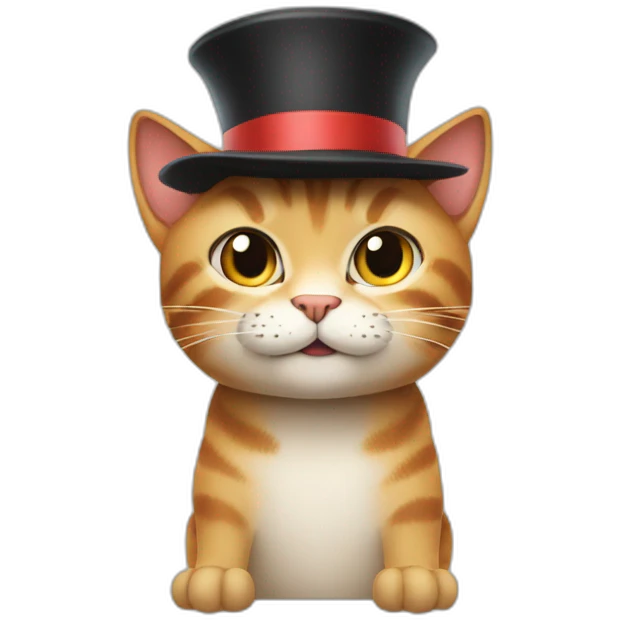 A cat in hat with 10paws emoji
