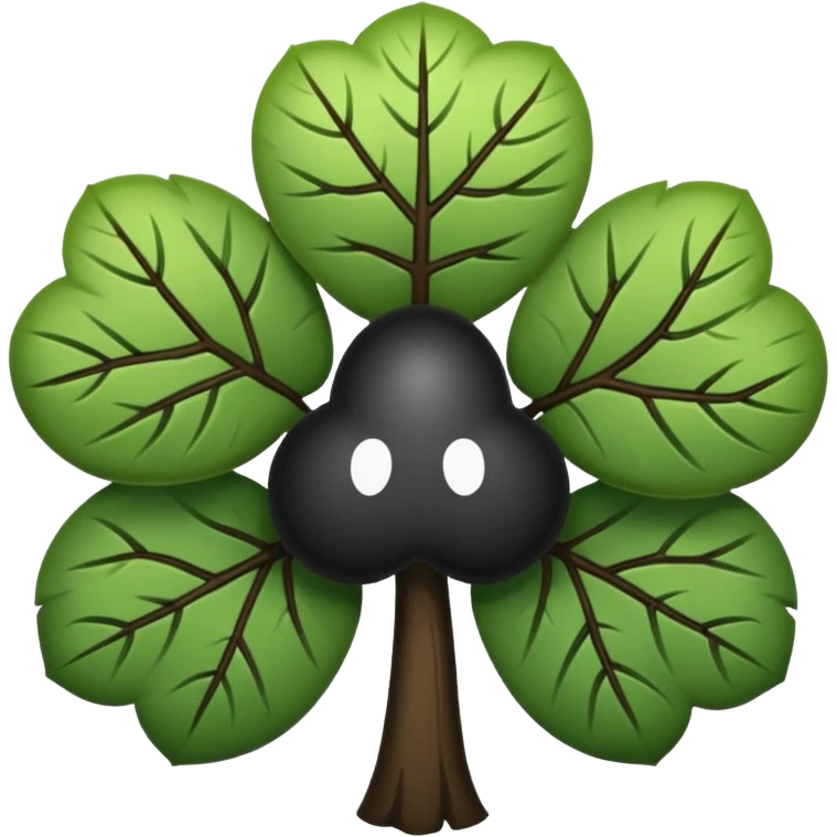 Un trébol de cinco hojas negro  emoji