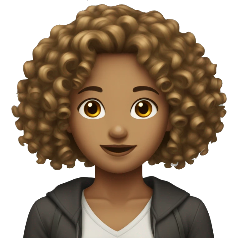 curly hair girl medium length  emoji
