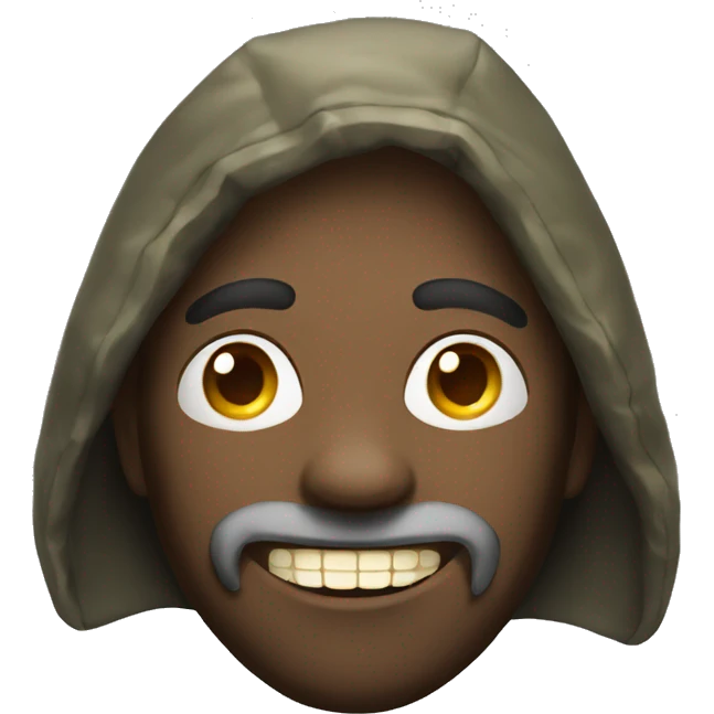 homeless man with golden teeth emoji