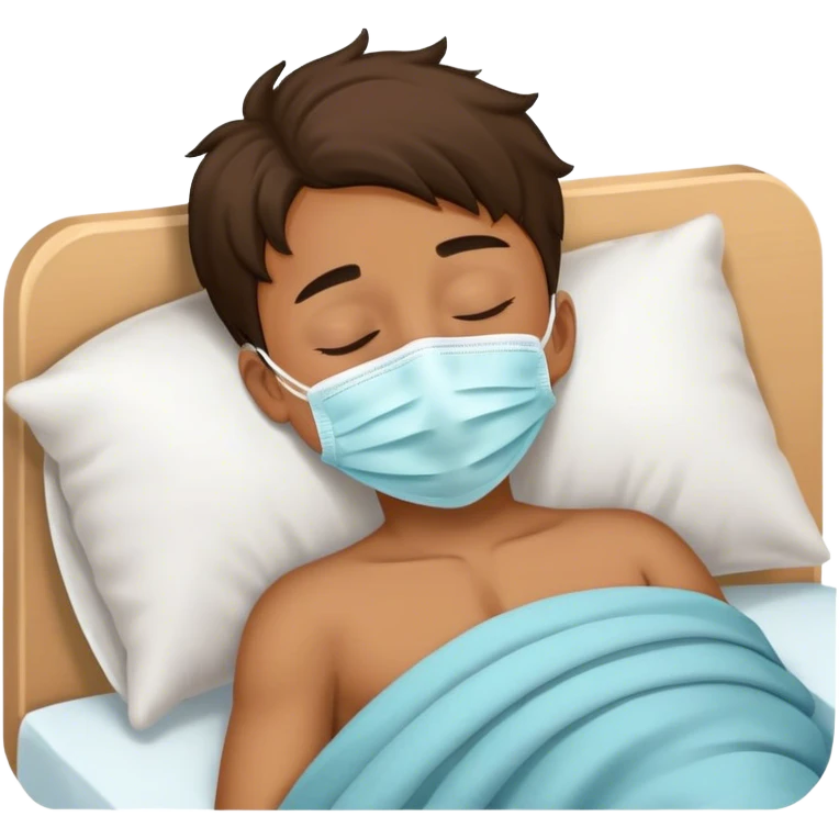 Boy with face mask sleep emoji