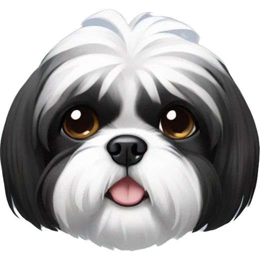 Black white shih tzu emoji