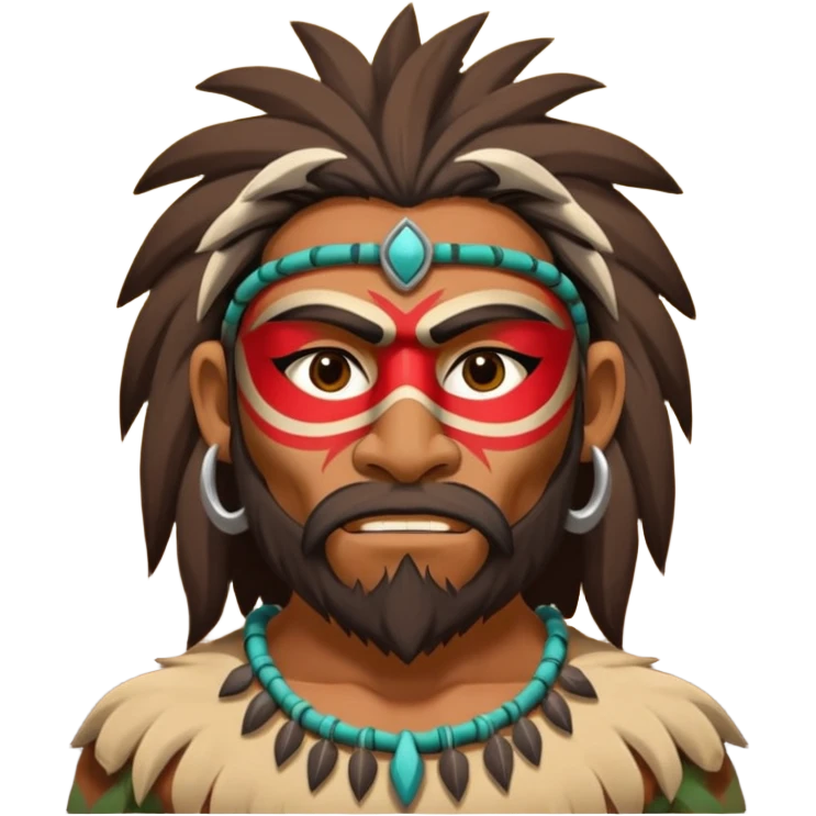 cave man with ritual mask emoji