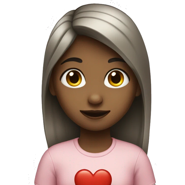 Girl with heart emoji