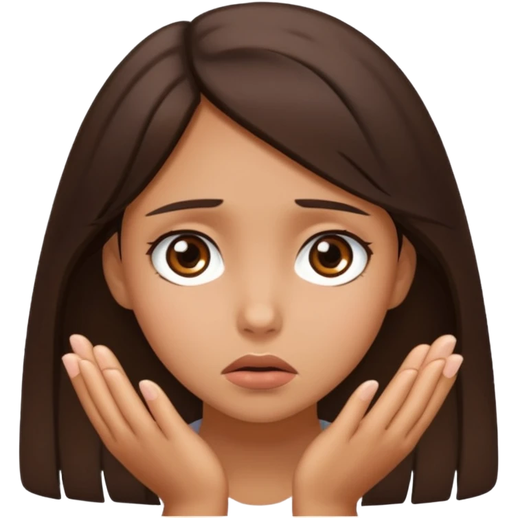 Brunette and tan Girl begging emoji