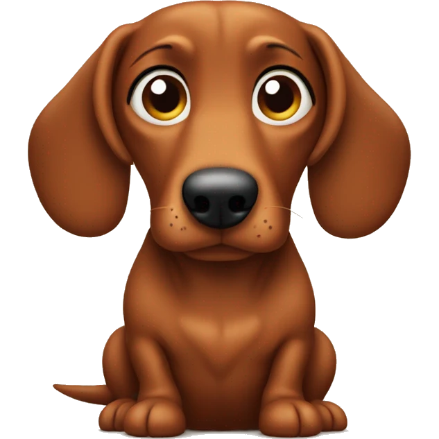 Sad brown wiener dog   emoji