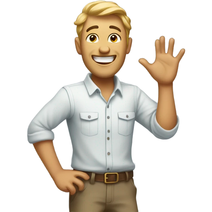A happy man without a hand. emoji