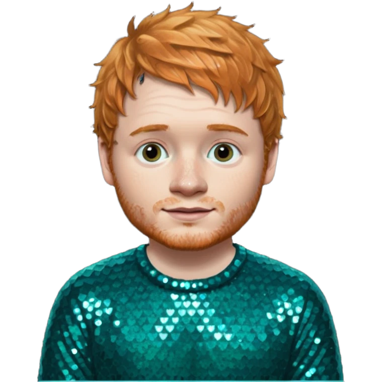 Ed Sheeran with teal sequin outfit emoji