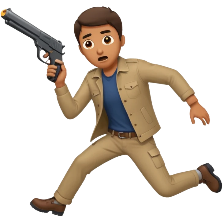 A emoji of a mqn who is fall like anyone shoot him with gun front emoji