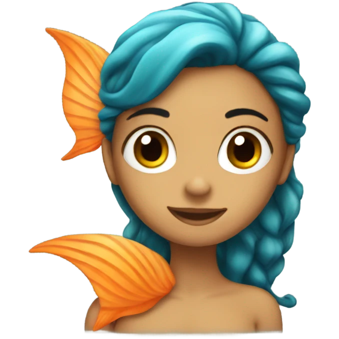 Mermaid with orange tail emoji