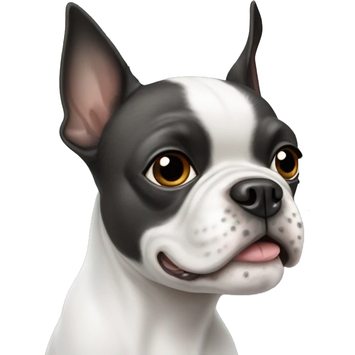 White Boston terrier emoji