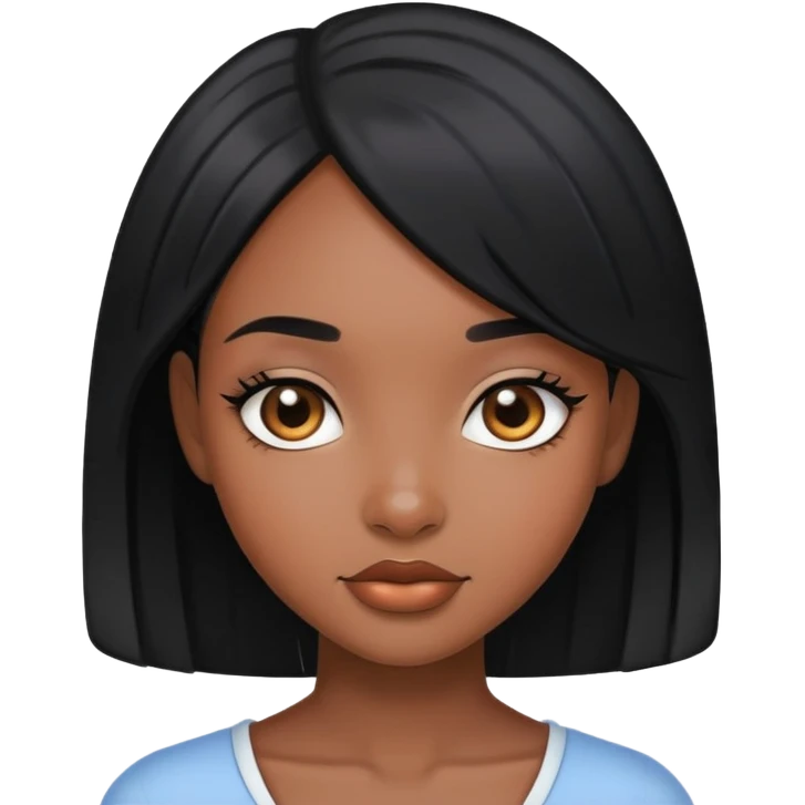 Pretty black girl with black hair emoji