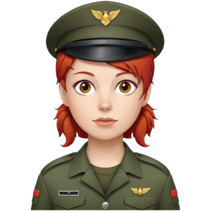 Female Soldier red hair without cap emoji