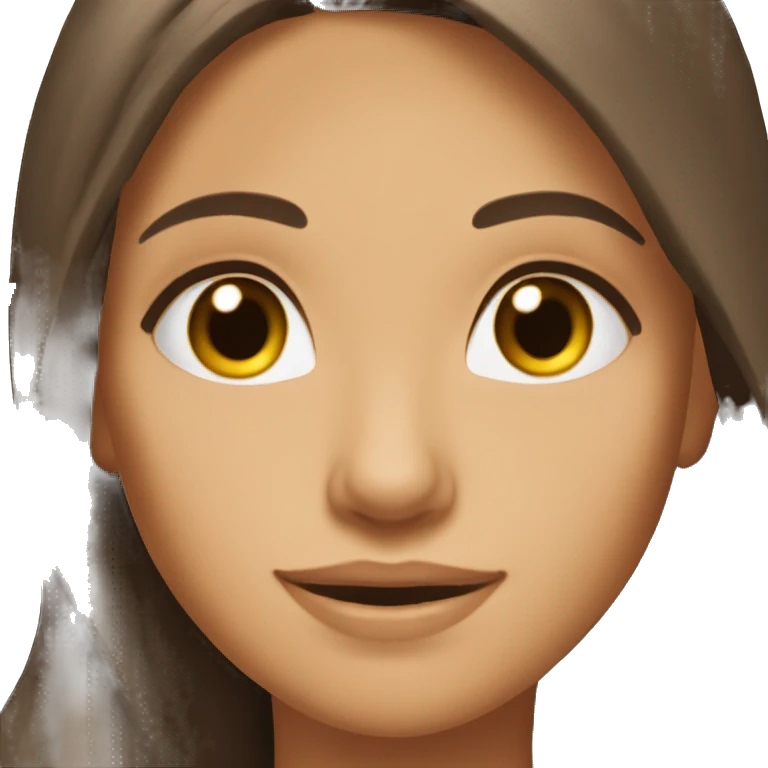 Long Brunette hair brown eyes tanned skin girl pretty emoji