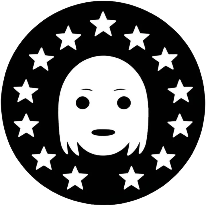 Can u make a emoji with 15 stars in a circle no face no nothin just lines and nothing in the middle and the stars have nothing it in too just lines black and white emoji