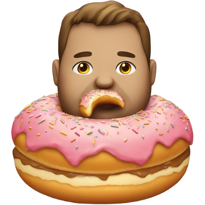 fat person eating donut  emoji