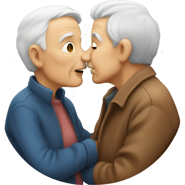 two old people kissing emoji