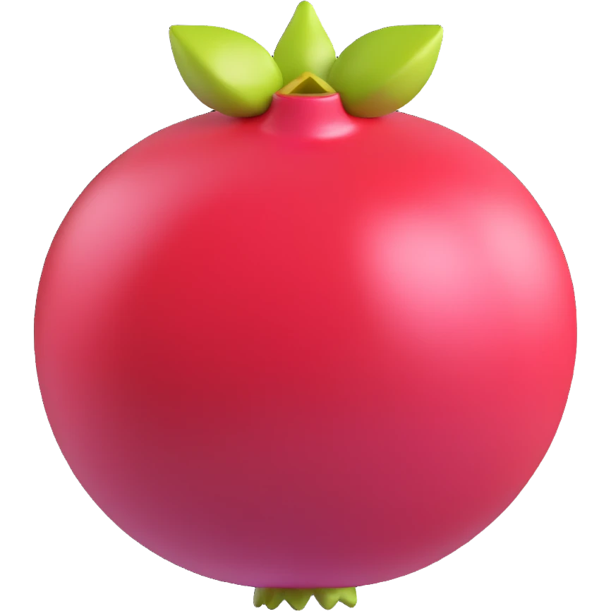 pomegranate, round, shiny emoji