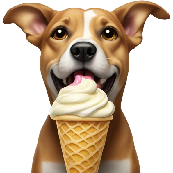 Dog licking ice cream emoji