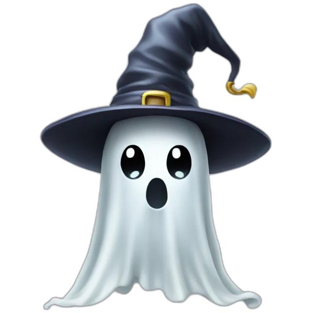 ghost with a wizard hat emoji
