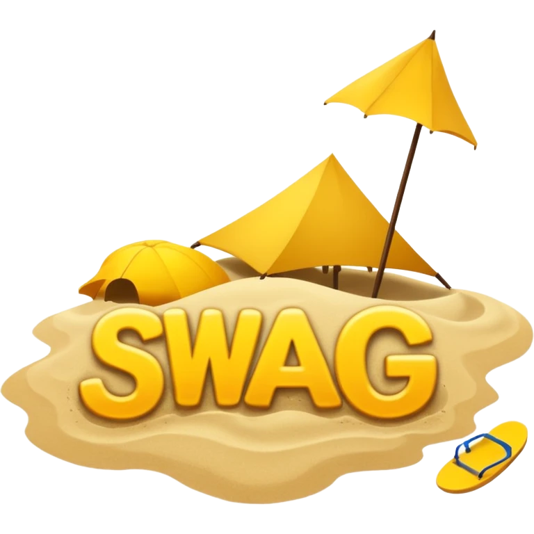#SWAG text on a sandy beach (ios emoji style) emoji