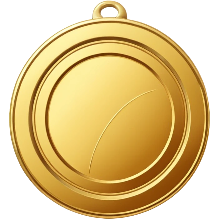 JUST THE CIRCLE  golden medal with a glossy finish, central empty space, details in border, golden  emoji