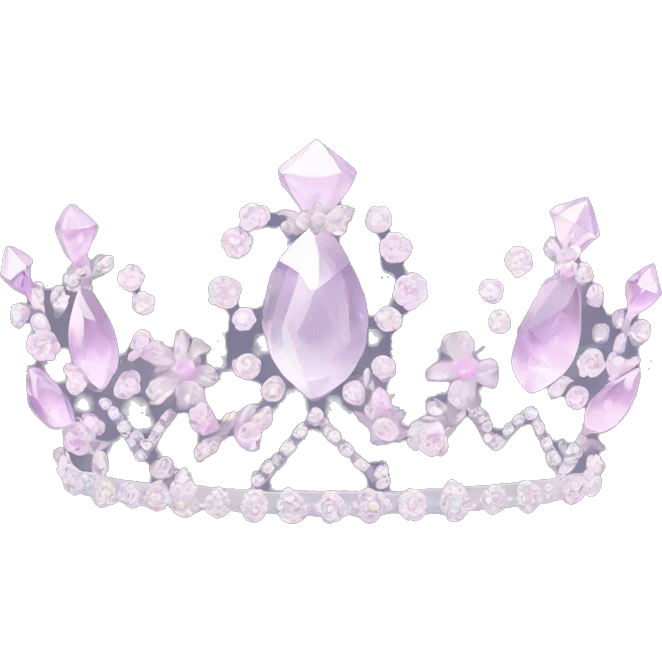 crystal tiara covered with flowers emoji