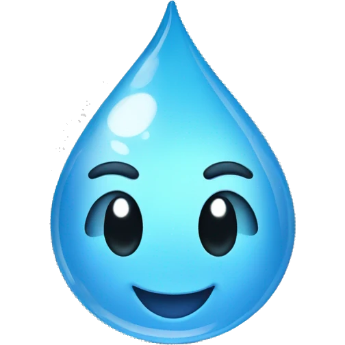 happy water drop emoji