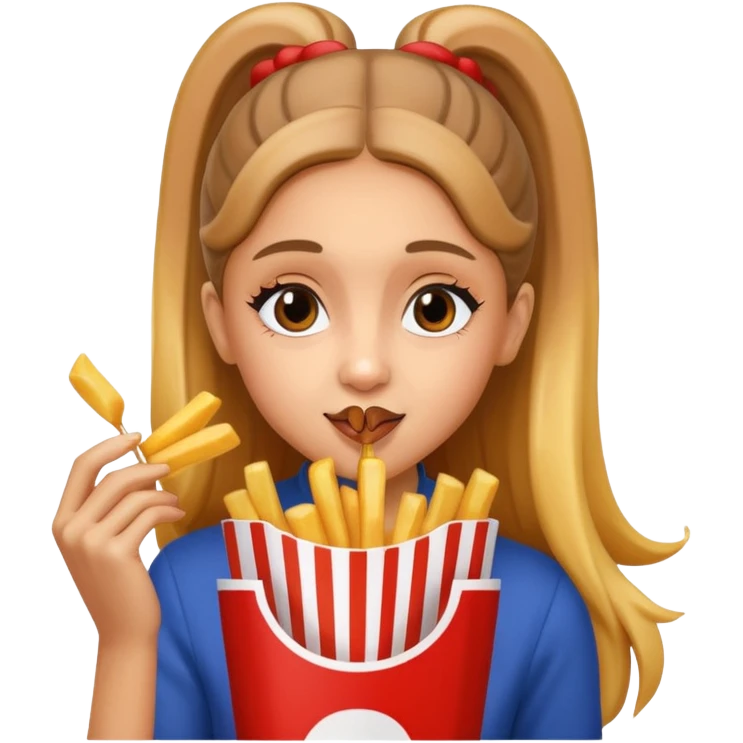 ariana grande munching fries emoji