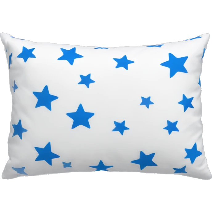 Rectangular White pillow with small blue stars all over it emoji