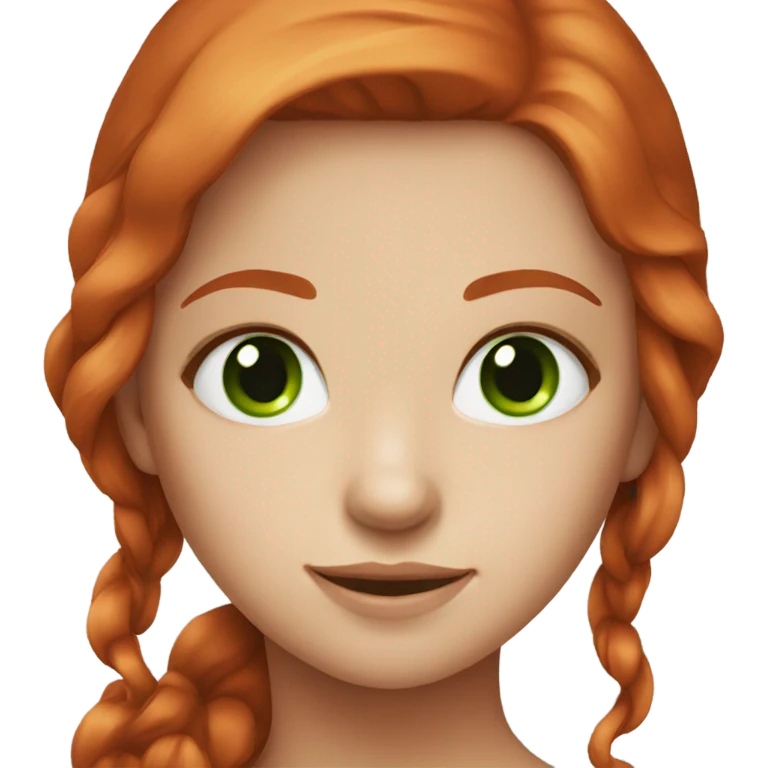 a pretty redhead girl with green eyes emoji