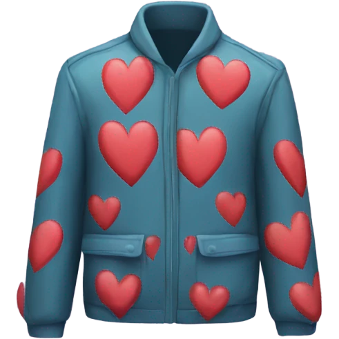 jacket with a heart pattern emoji