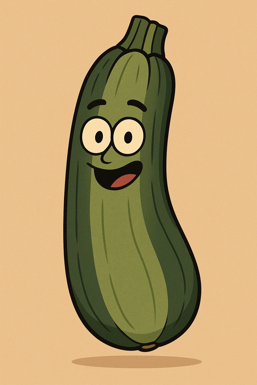 cartoon courgette with a smiley face emoji