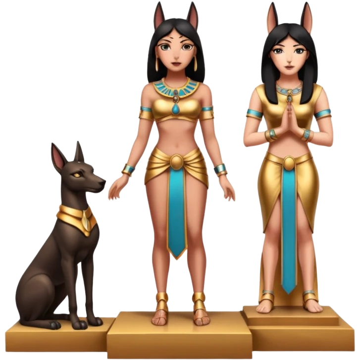  Black lapis rose gold woman anubis floor statue posed  emoji