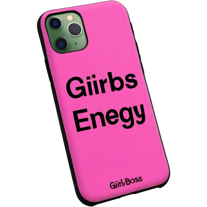 simple phone case featuring the phrase 'Girlboss Energy' in bright, energetic font, no people emoji