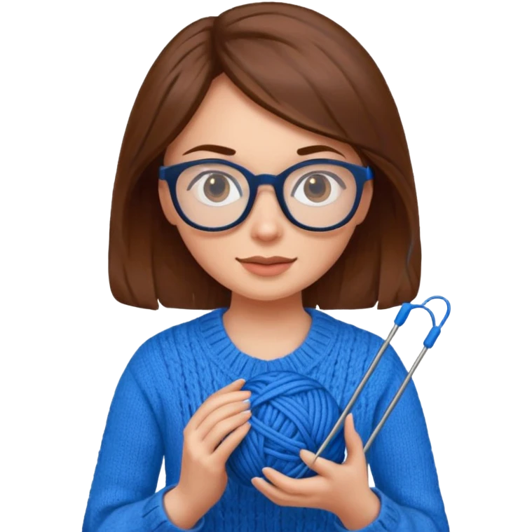  Woman with brown hair Knitting emoji emoji
