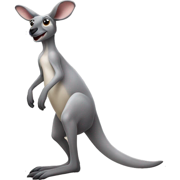 Hopping gray kangaroo  emoji