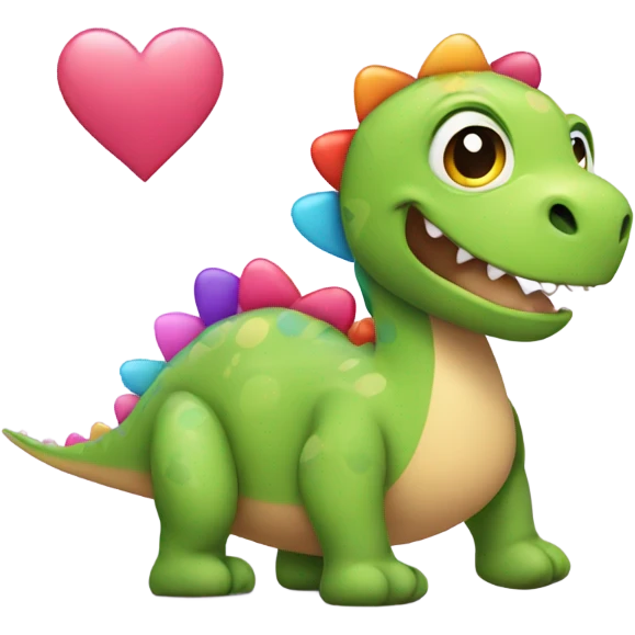Dino with hearts emoji