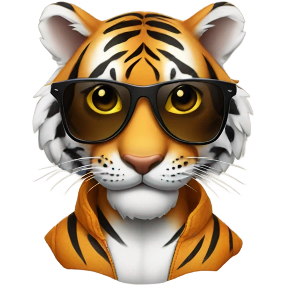 Tiger in sunglasses emoji