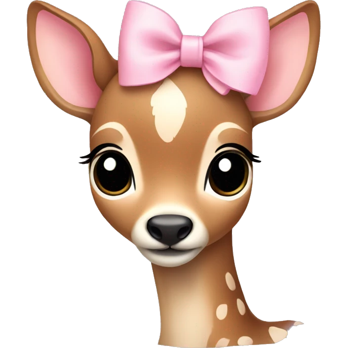 fawn with light pink bow  emoji