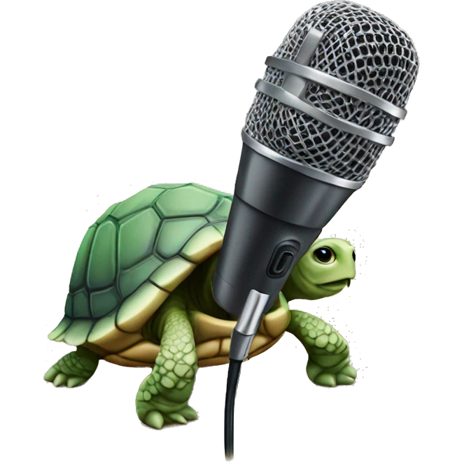 Turtle with microphone  emoji