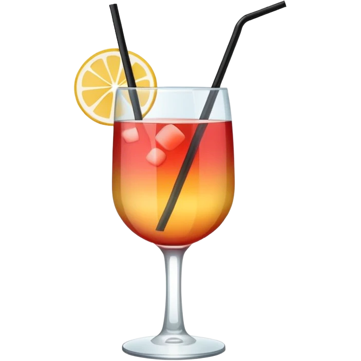 Minimalistic flat vector icon, iOS style, thin black contour on white background. Cocktail glass with a straw. Clean, no text, no shadows. emoji